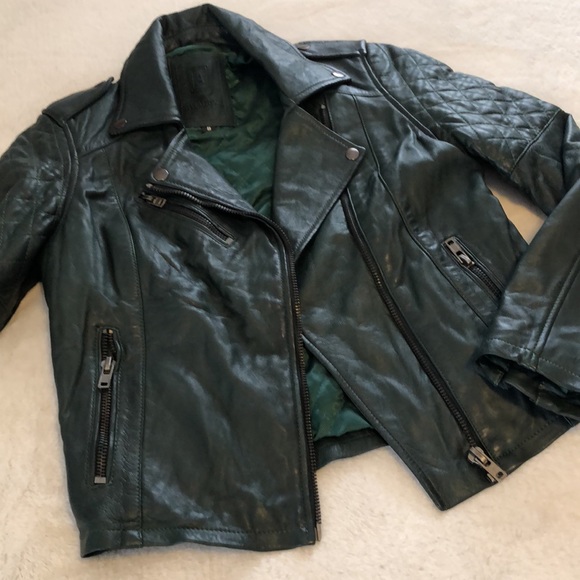 Real Italian leather, dark emerald green jacket, Aviatrix, 8 - Picture 2 of 9